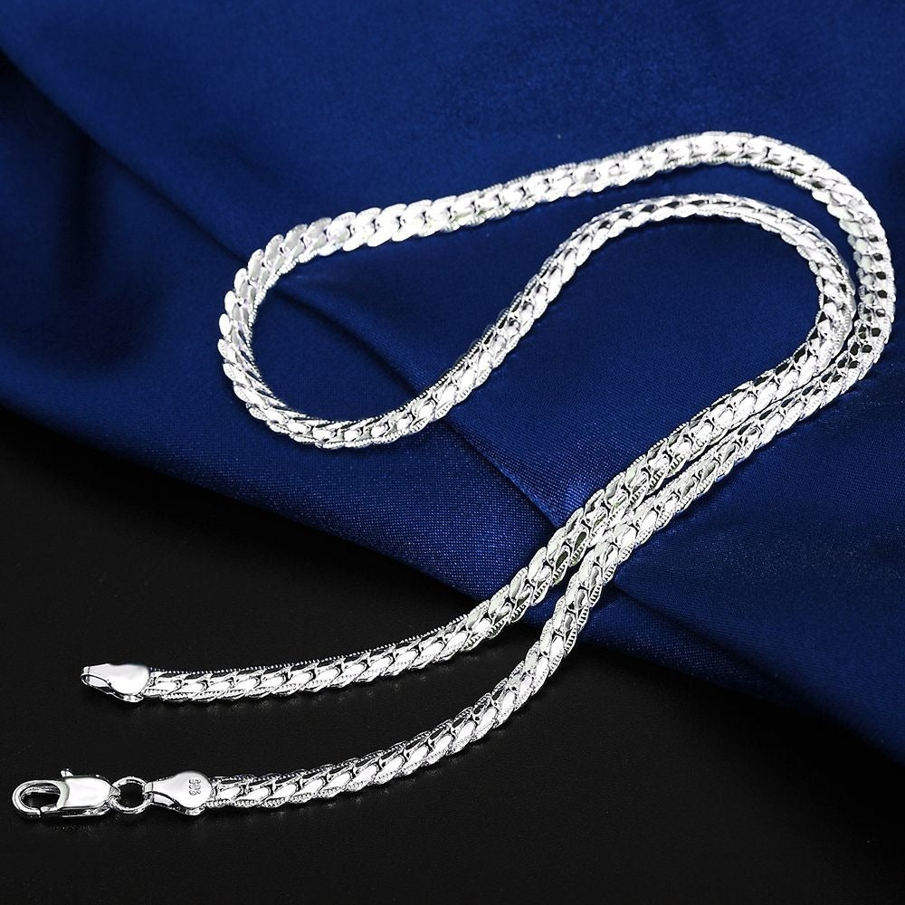 Lenoxette Shimmer 925 Sterling Silver Herringbone Chain Necklace Gift Packaged