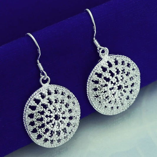 Jacqueline Medallion Sterling Silver Dangle Earrings Gift Packaged